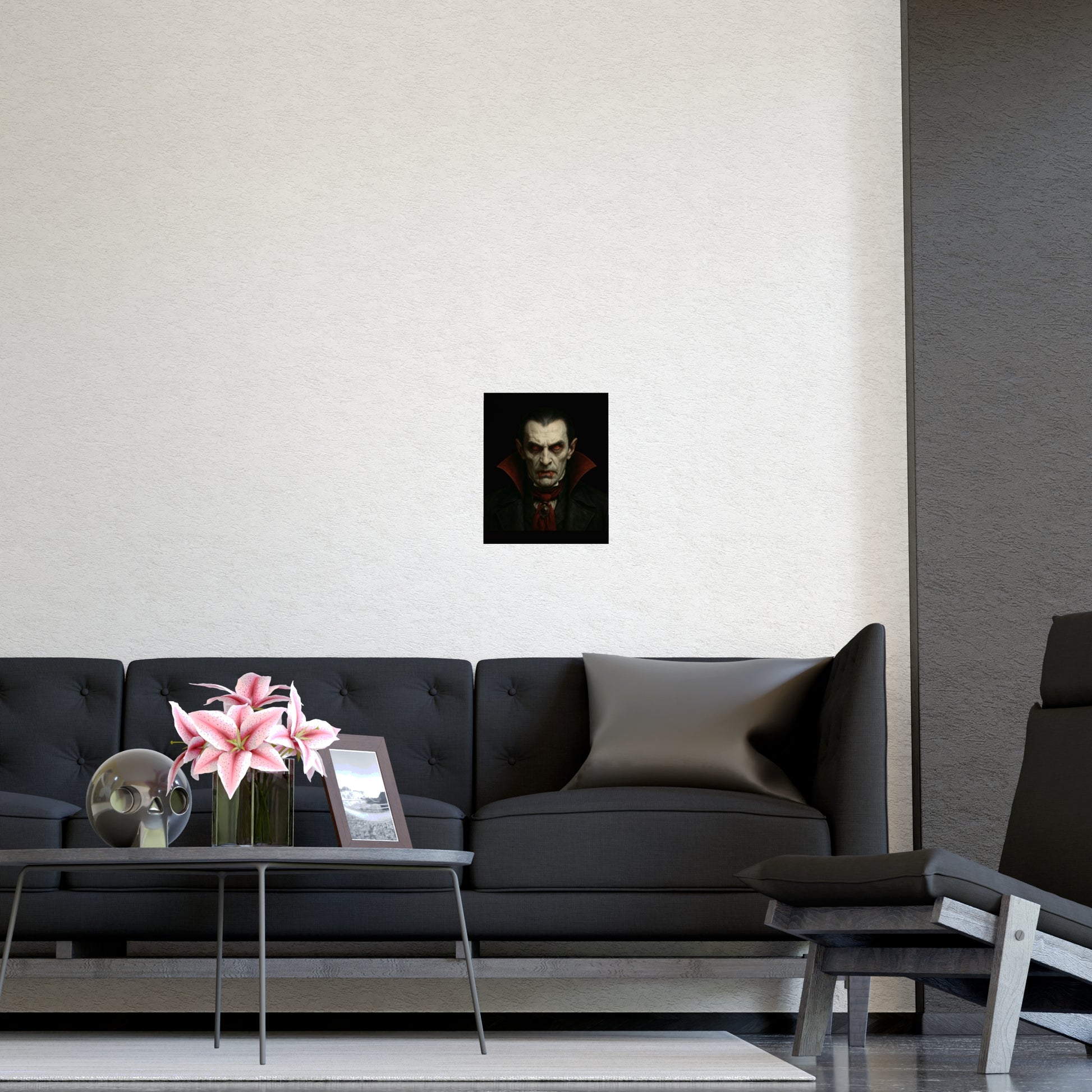 Gothic Vampire Art Poster, Spooky Wall Decor, Horror Room Accent, Perfect for Halloween, Gothic Decor, Home Office Artwork - TRV