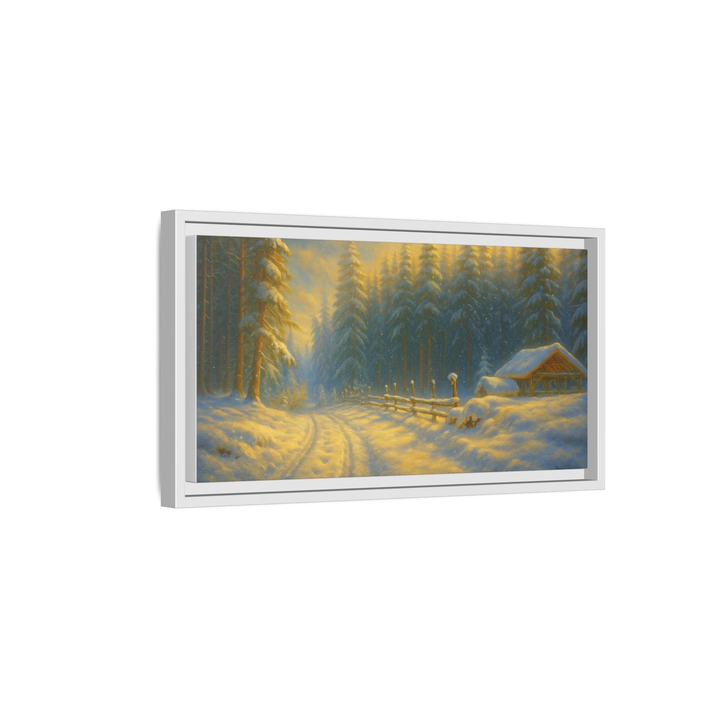 Wall Art Print, Winter Cabin Decor, Nature Scene, Holiday Gift, Cabin Vibes, Christmas Decoration, Matte Canvas, Framed - TRV