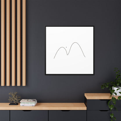 Minimal Line Mountains Matte Canvas Framed