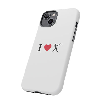 Baseball Love Phone Case, Tough Cases for Sports Lovers, i Heart Baseball Protection, Gift for Players, Cute Sports Case - TRV