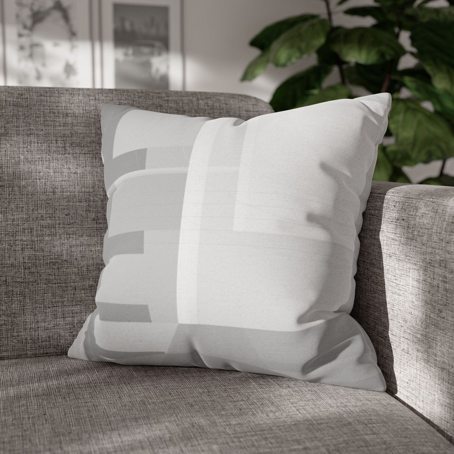 Abstract Geometric Grid Spun Polyester Pillowcase