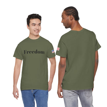 Freedom script tee | T-Shirt, American flag sleeve - TRV