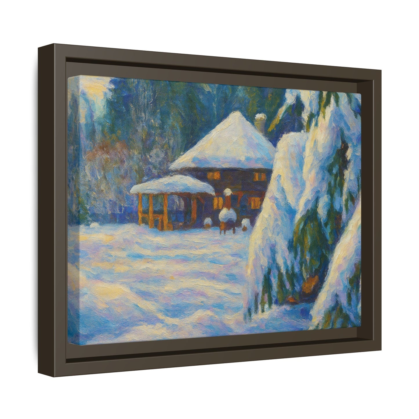 Canvas Art, Winter Scene Home Decor, Seasonal Gift for Art Lovers, Holidays Wall Art, Framed Painting, Matte Print - TRV