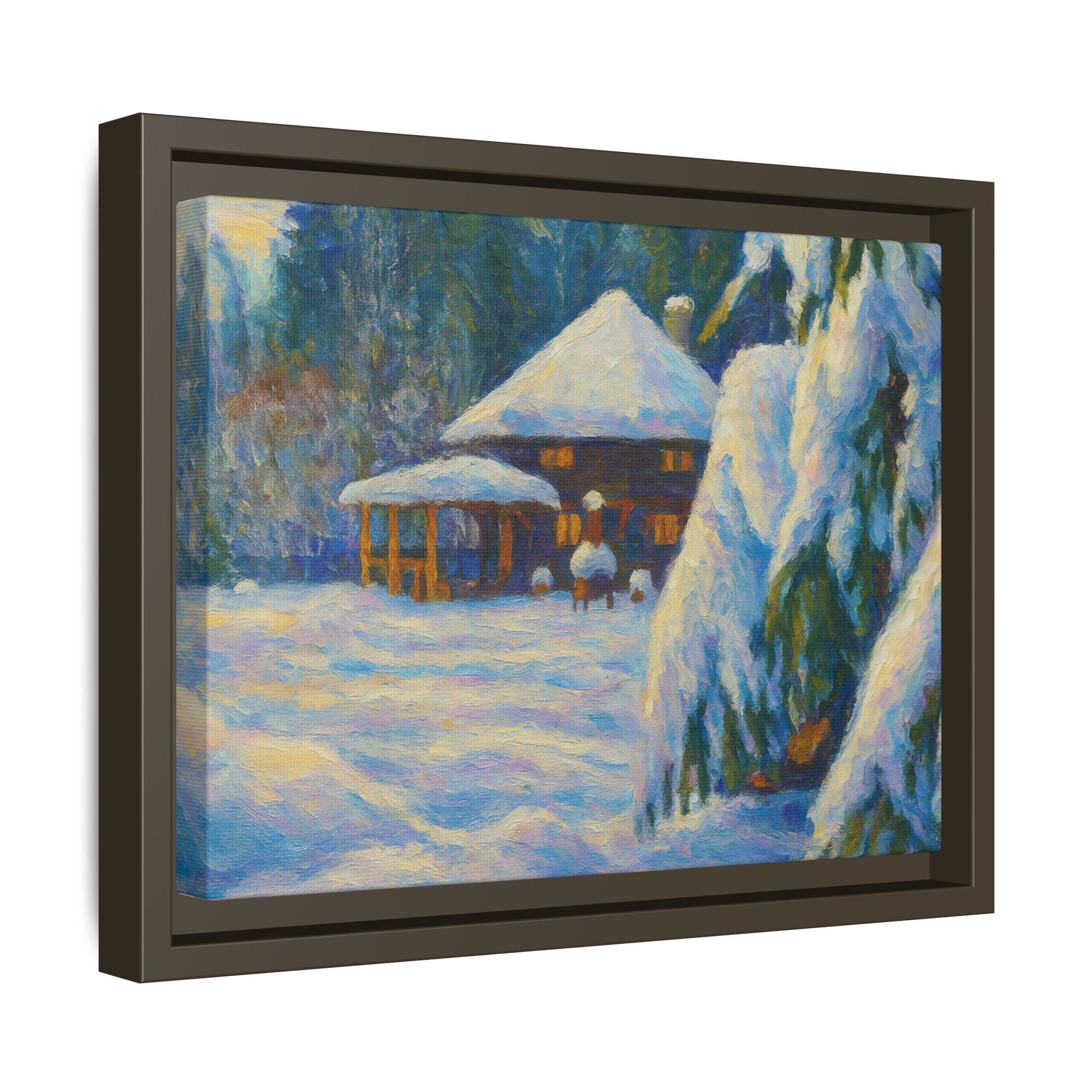 Canvas Art, Winter Scene Home Decor, Seasonal Gift for Art Lovers, Holidays Wall Art, Framed Painting, Matte Print - TRV