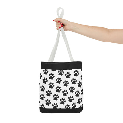 Paw Print Tote Bag, Dog Lover Gift, Shopping Tote, Eco-Friendly Bag, Pet Accessory, Animal Print Carryall - TRV