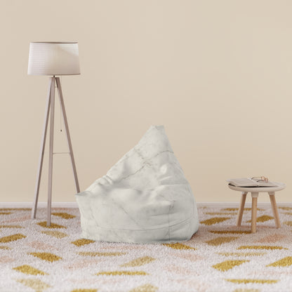 White Marble Pattern Bean Bag Chair Cover | Faux Stone Texture