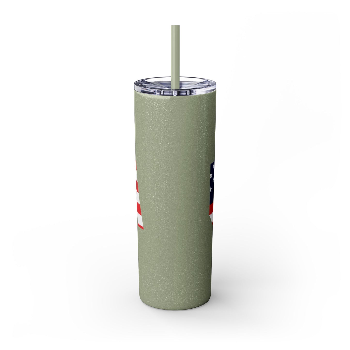 Skinny Tumbler — USA Flag 20oz Straw Tumbler (Patriotic Travel Cup)