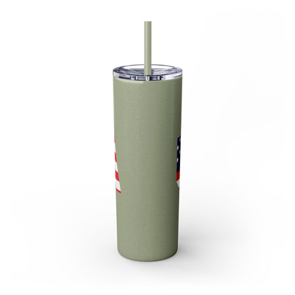 Skinny Tumbler — USA Flag 20oz Straw Tumbler (Patriotic Travel Cup)