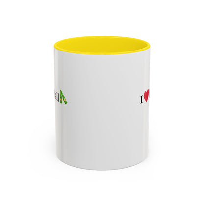 I Love Football Accent Coffee Mug, Perfect Gift for Sports Lovers, Football Enthusiasts, Unique Mug for Game Days, Home or Office Decor - TRV
