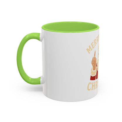 Irreverent Merry Christmas Mug — Funny Santa Middle Finger Coffee Cup (11oz & 15oz)