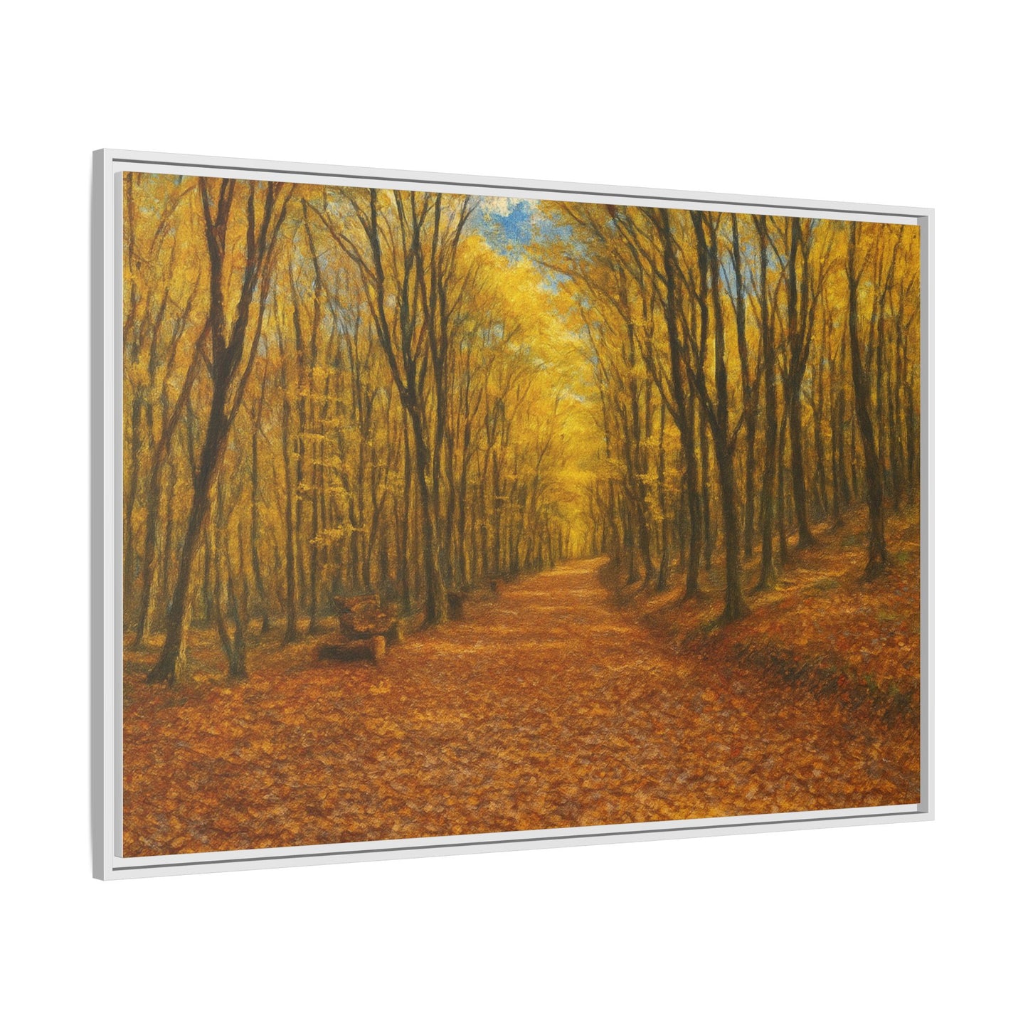 Autumn Forest Framed Canvas Art, Cozy Wall Decor, Nature Inspired Gift, Fall Home Accent, Perfect for Thanksgiving - TRV