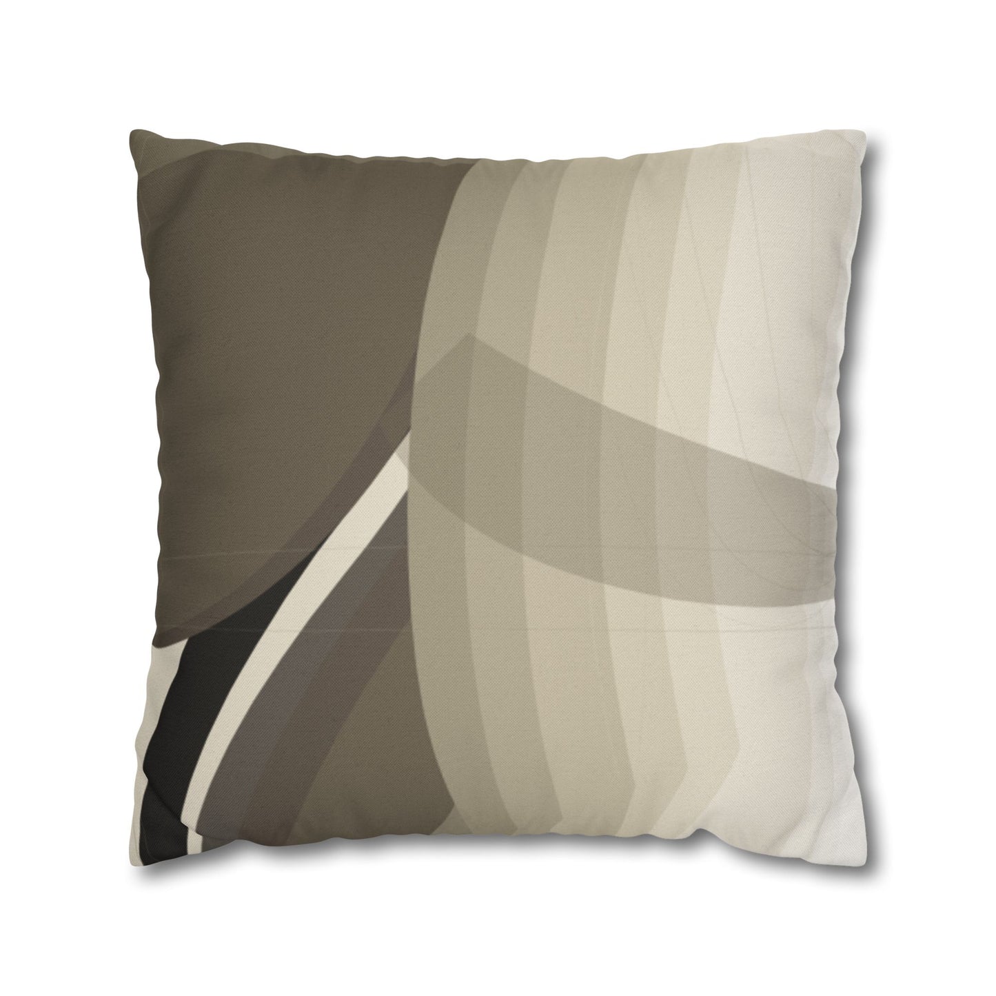 Abstract neutral leaf artwork pillowcase featuring a square shape and natural tones, ideal for home decor.