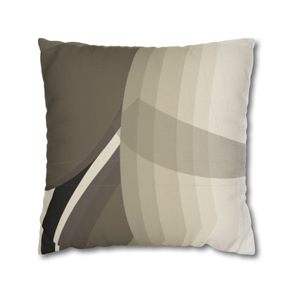 Abstract neutral leaf artwork pillowcase featuring a square shape and natural tones, ideal for home decor.