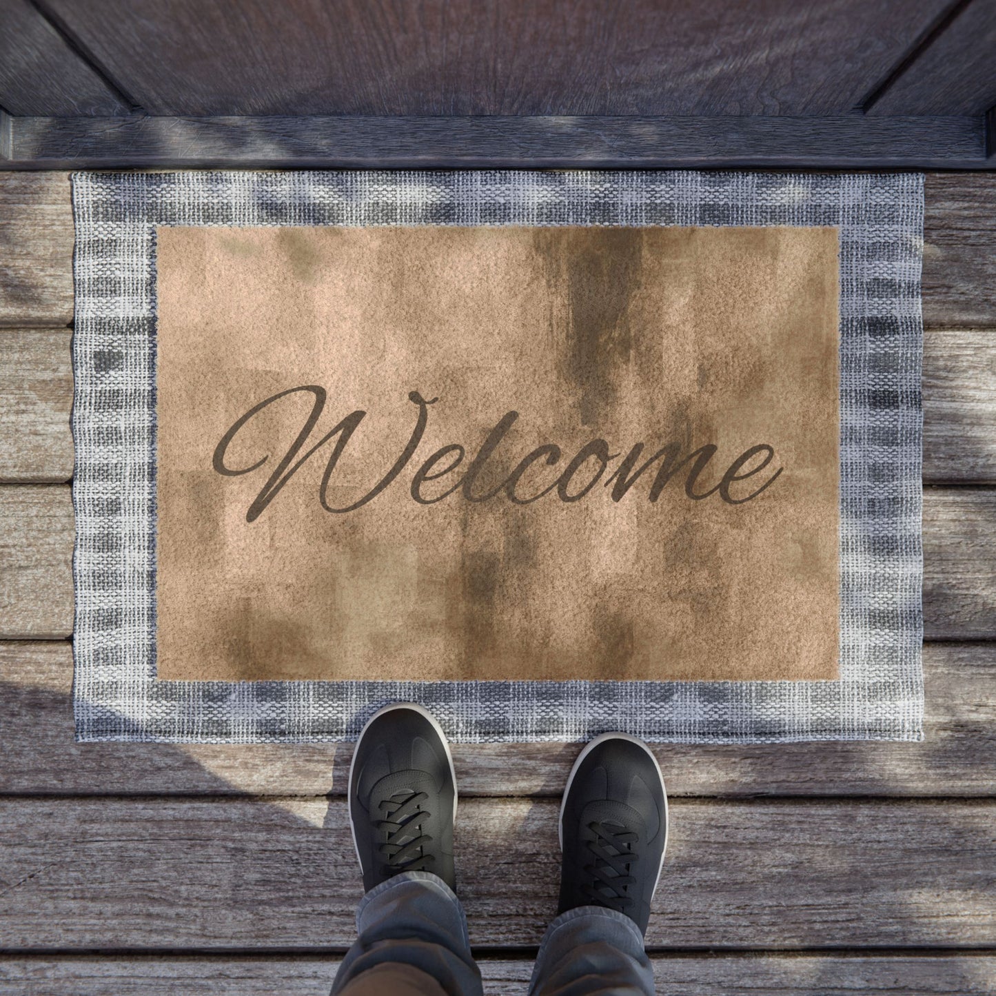 Stylish Welcome Doormat | Modern Entryway Decor, Housewarming Gift, Outdoor Rug, Welcome Mat, Front Porch Accessory - TRV