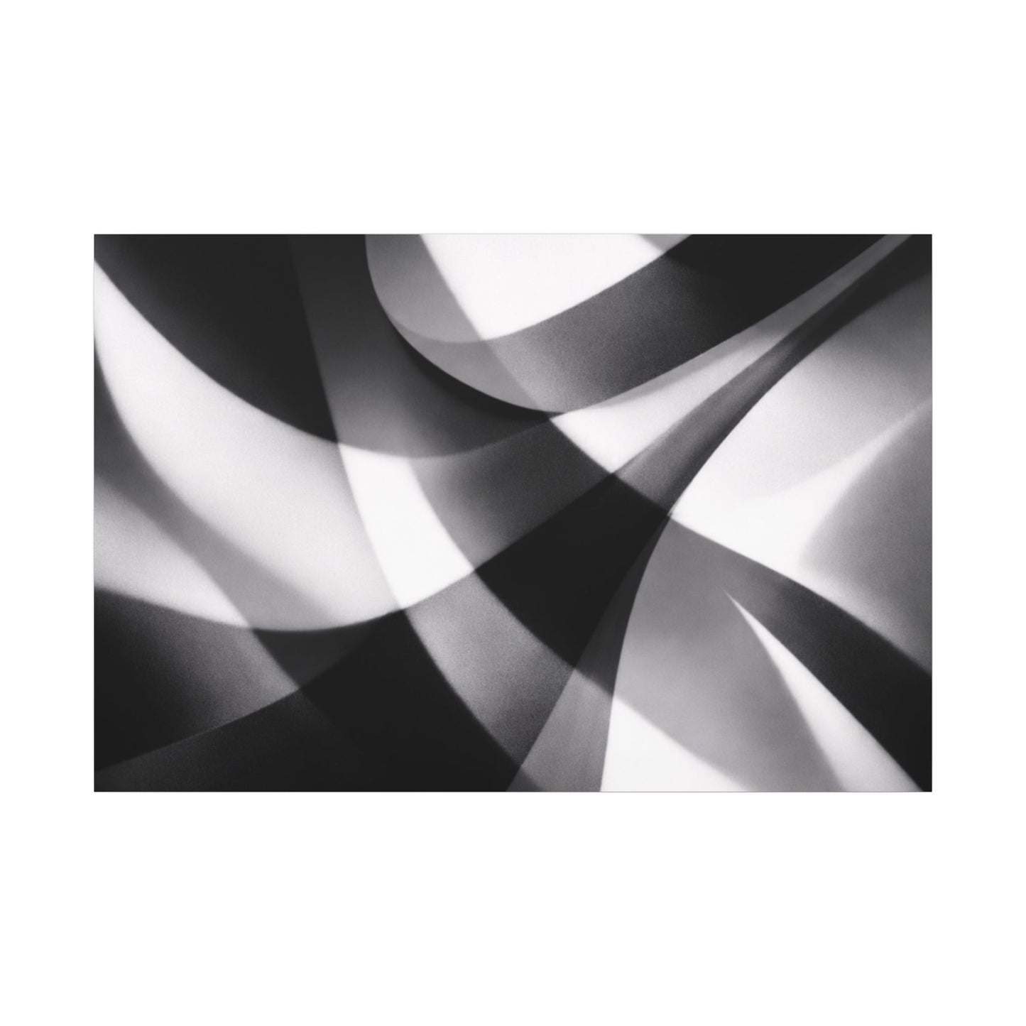 Abstract Black and White Swirl Matte Canvas