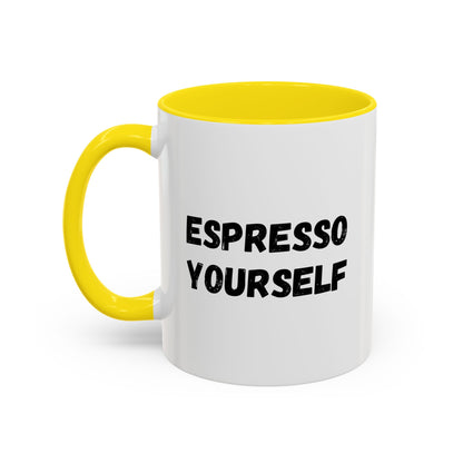 Espresso Yourself Coffee Mug - Fun Black Accented Mug for Coffee Lovers, Great Gift for Birthdays, Christmas, and Housewarming