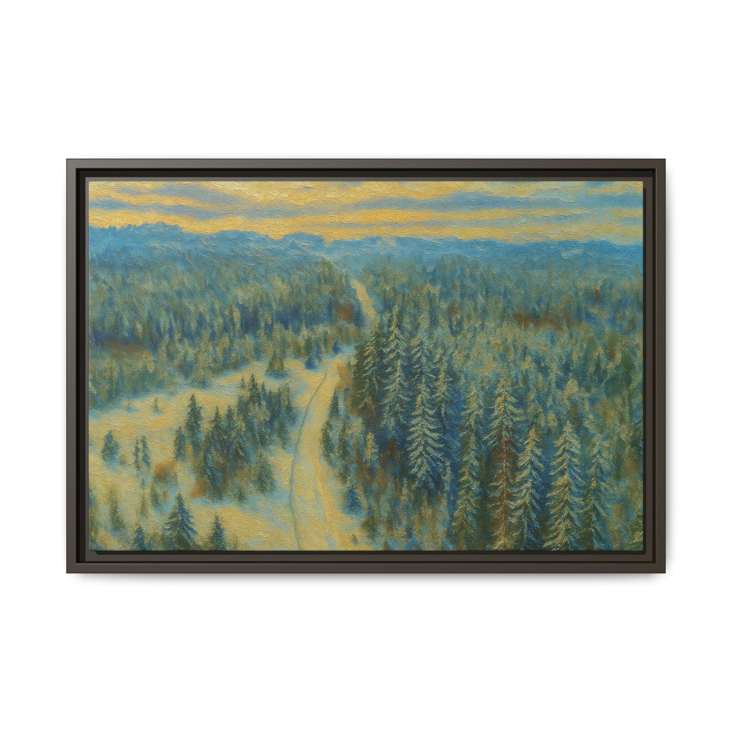 Framed Matte Canvas Art Print, Tranquil Forest Landscape, Home Decor for Nature Lovers, Wall Art for Living Room, Gift for Art Enthusiasts - TRV