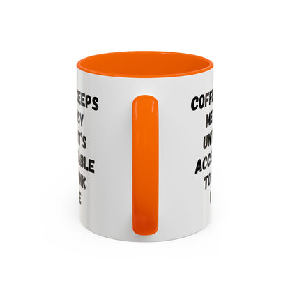 Funny Coffee Mug - "Coffee Keeps Me Busy Until It's Acceptable to Drink Wine" - Great for Mornings, Gifts, Office, Relaxation, Home