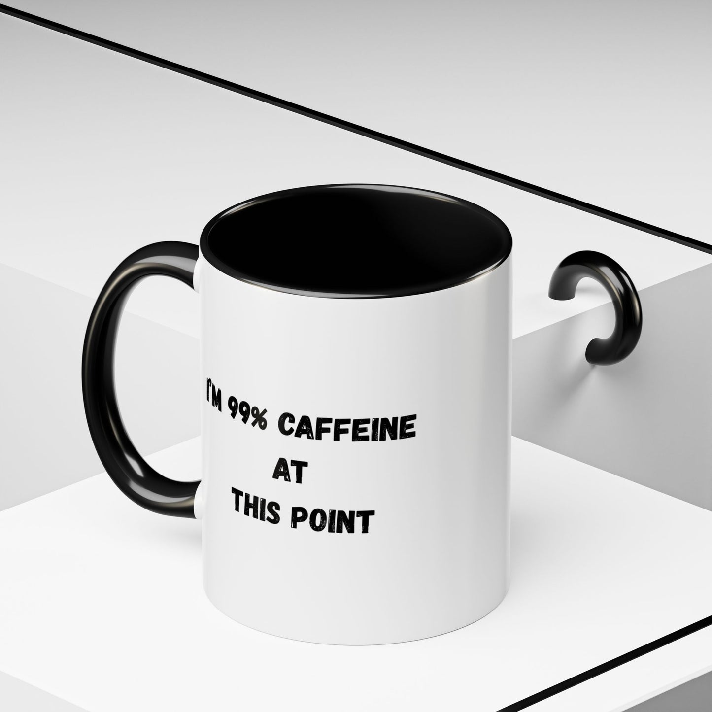 I'm 99% Caffeine Coffee Mug - Funny Gift for Coffee Lovers, Black Accent Mug, Office Humor, Caffeine Addict, Birthday Gift