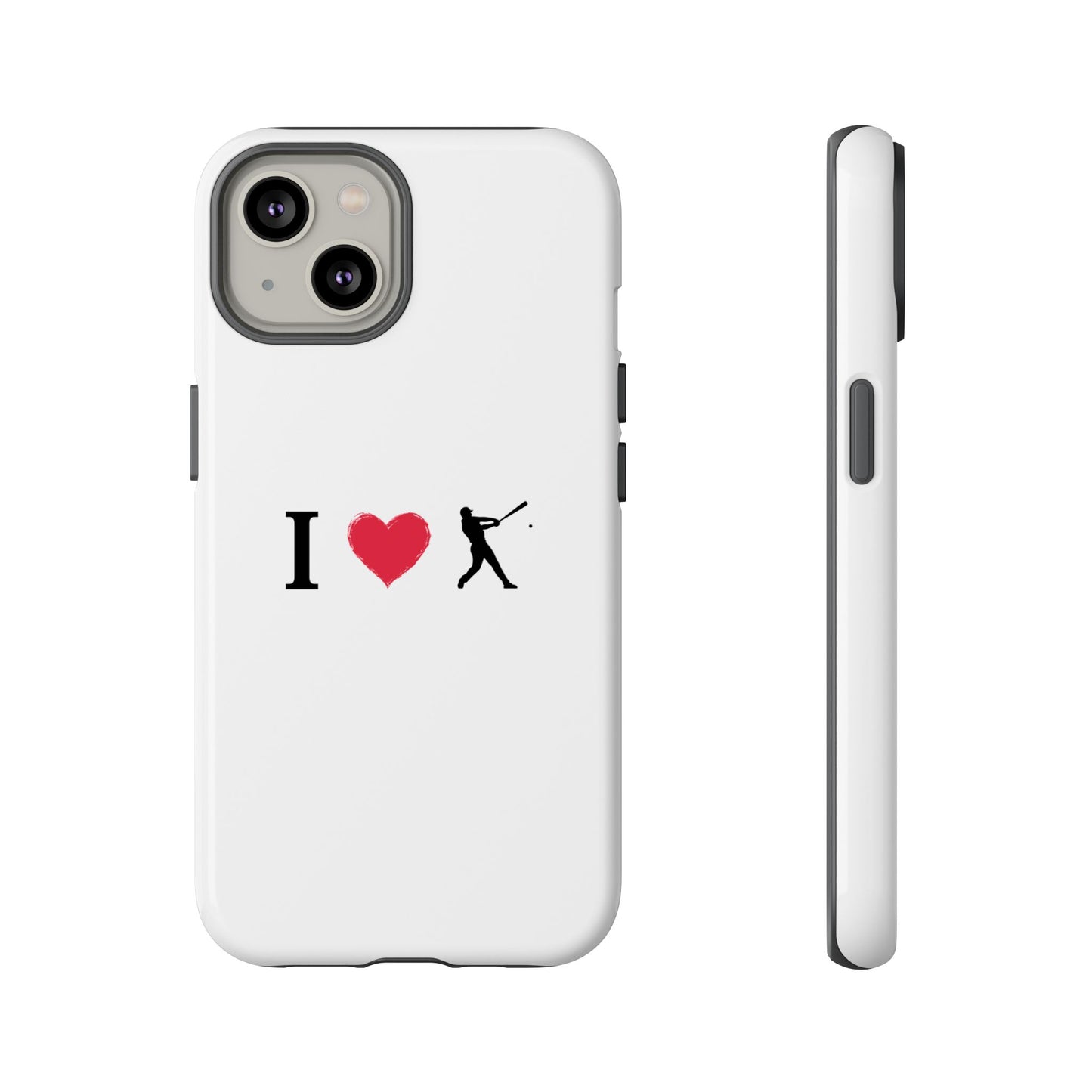 Baseball Love Phone Case, Tough Cases for Sports Lovers, i Heart Baseball Protection, Gift for Players, Cute Sports Case - TRV