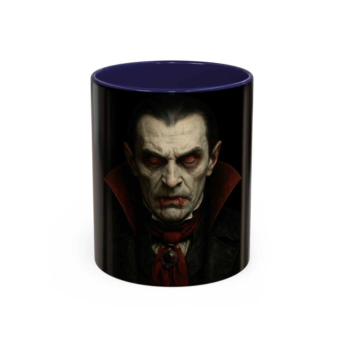 Gothic Dracula Vampire Accent Coffee Mug | Spooky Halloween Gift, Unique Home Decor, Collector's Mug, Coffee Lover's Gift - TRV