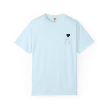 Unisex Garment-Dyed T-Shirt with Heart Design | Casual Trendy Wear for All Occasions