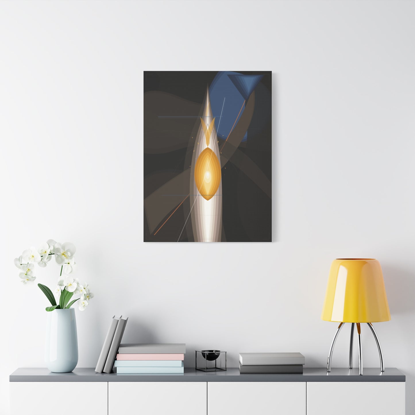 Abstract Geometric Flame Canvas | Matte Stretched Canvas 1.25"