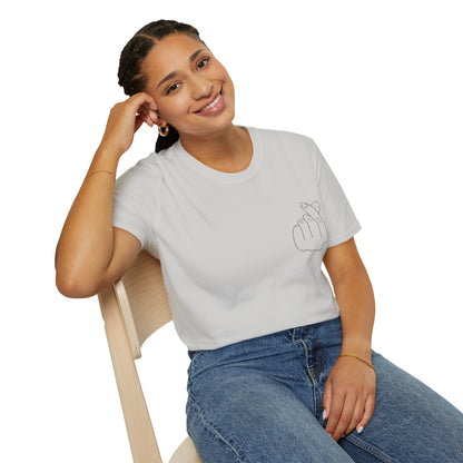 Trendy Unisex Softstyle T-Shirt with Love Hand Gesture Design