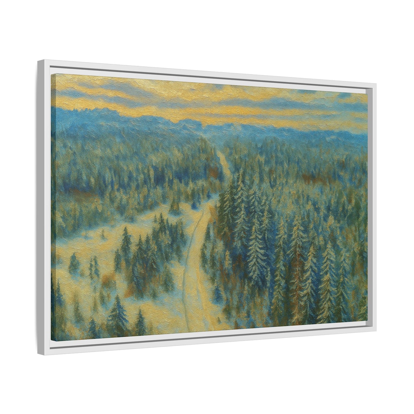 Framed Matte Canvas Art Print, Tranquil Forest Landscape, Home Decor for Nature Lovers, Wall Art for Living Room, Gift for Art Enthusiasts - TRV