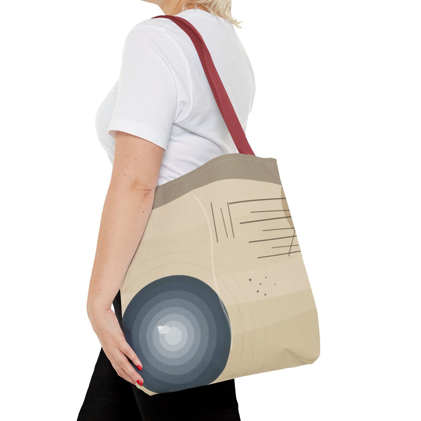 Abstract Neutral Waves Tote Bag | Geometric Circle Pattern