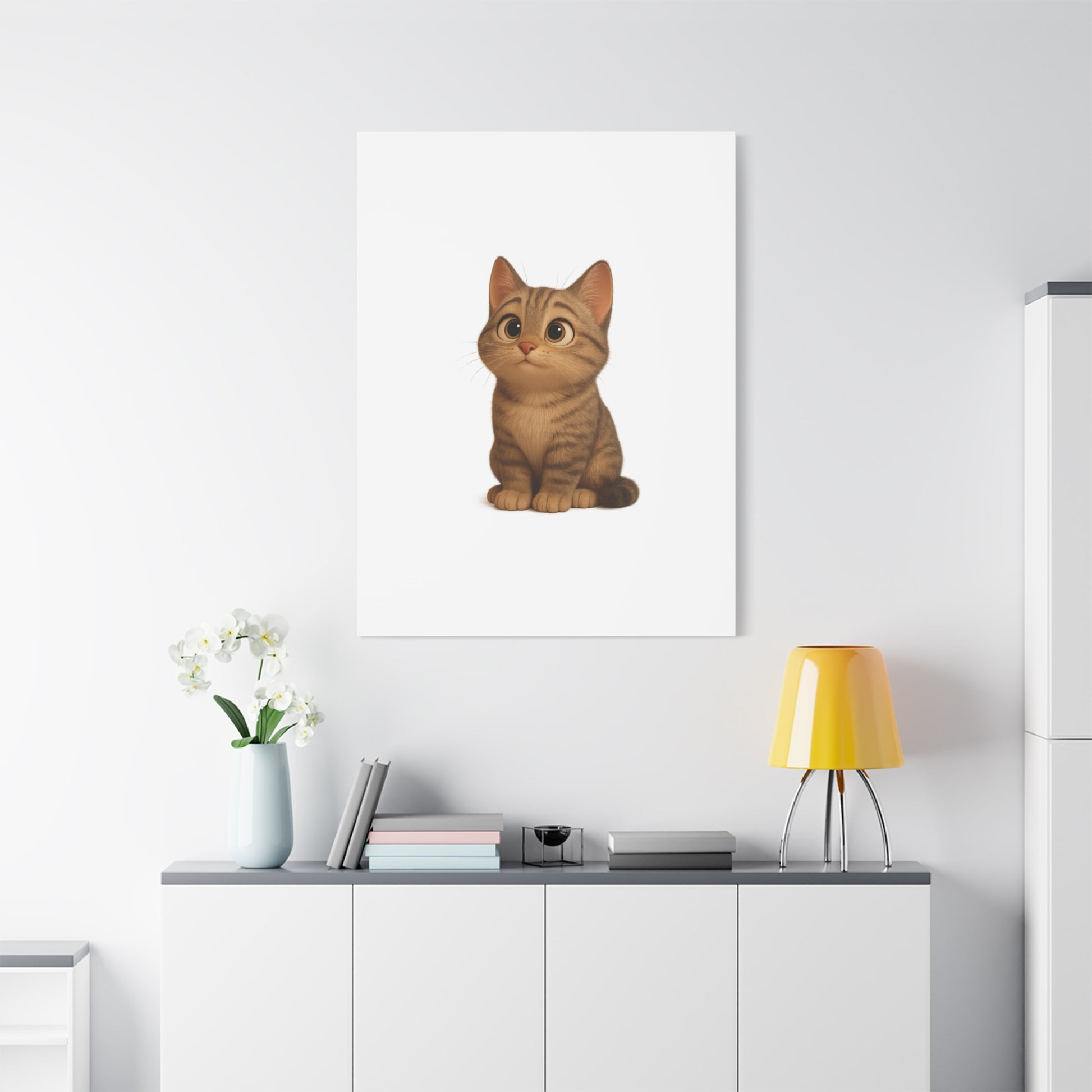 Adorable Cat Canvas Art, Cute Cat Wall Decor, Pet Lover Gift, Nursery Wall Art, Animal Print, Modern Home Decor - TRV
