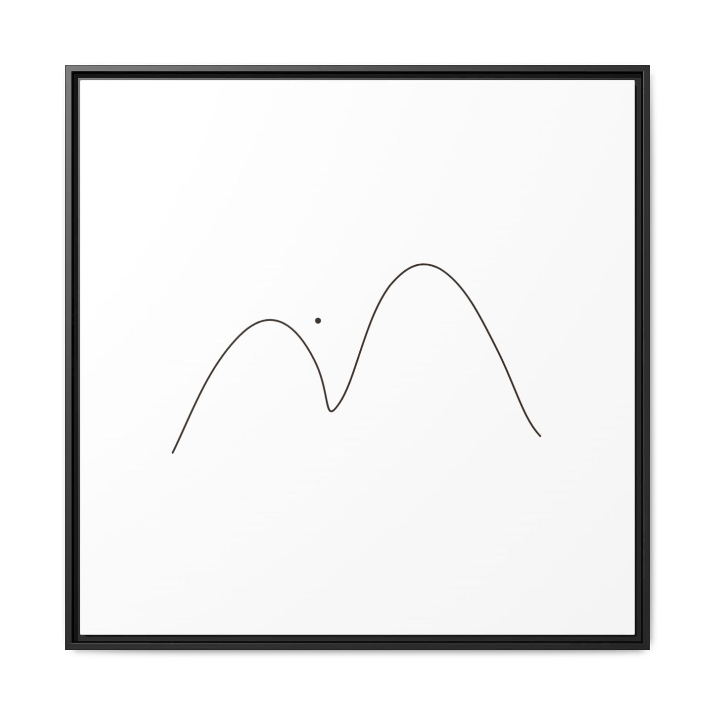 Minimal Line Mountains Matte Canvas Framed
