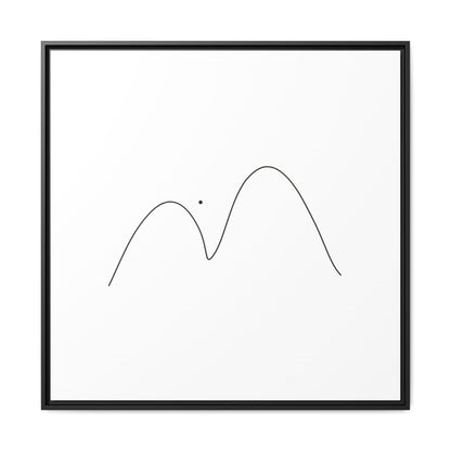 Minimal Line Mountains Matte Canvas Framed