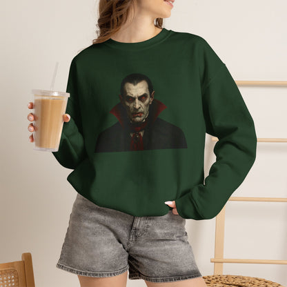 Gothic Horror Sweatshirt, Cozy Vampire Sweatshirt, Spooky Apparel, Halloween Costume Top, Unisex Halloween Sweatshirt