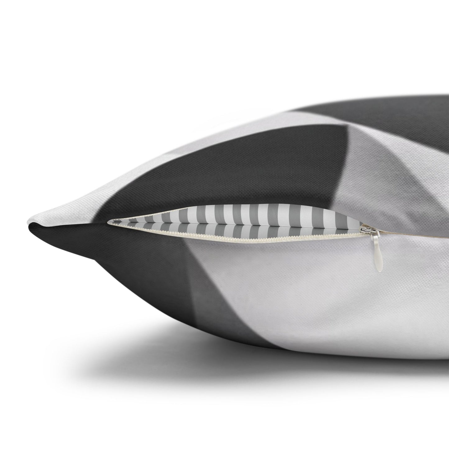 Abstract black and white wave design square pillowcase by Printify, perfect for modern home decor.