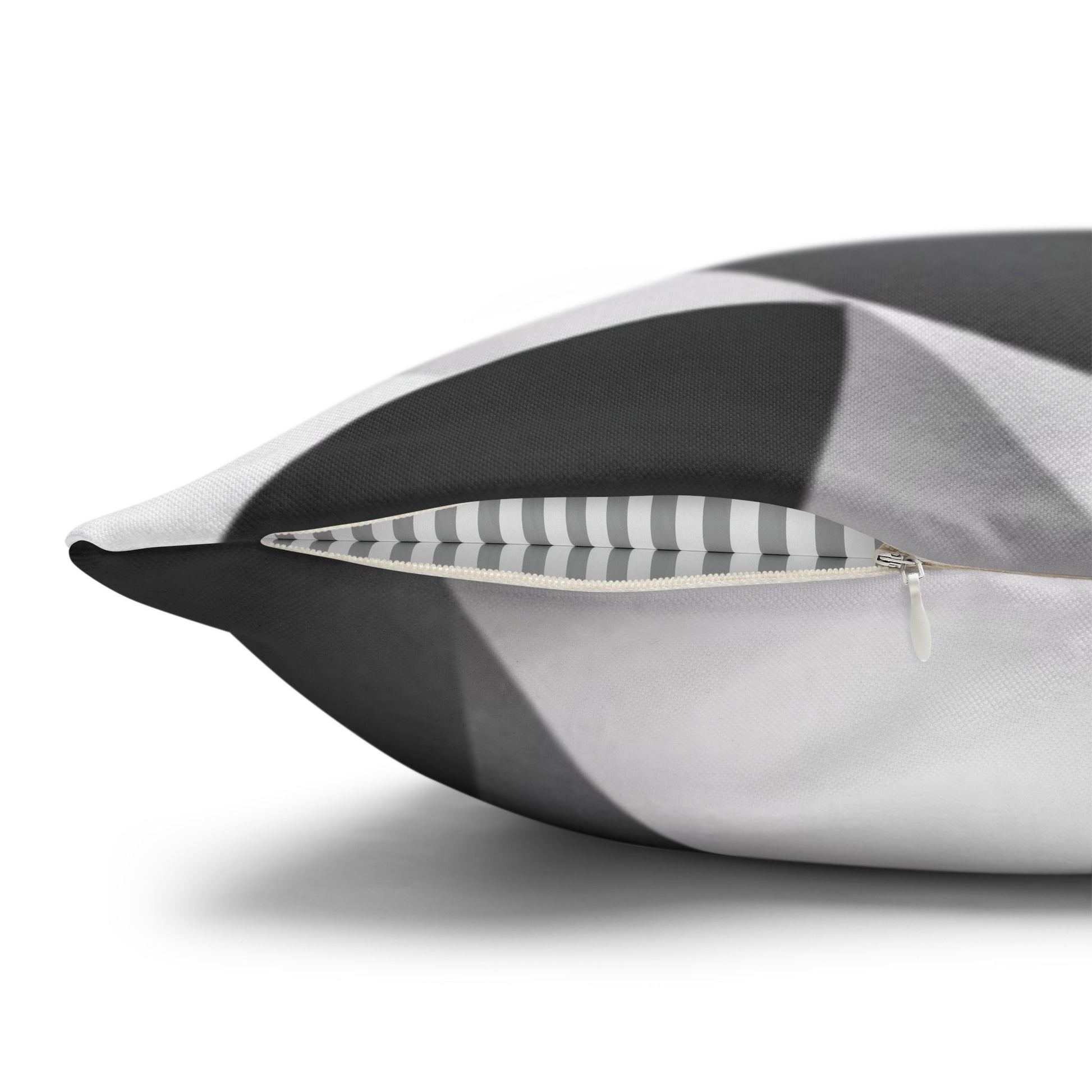 Abstract black and white wave design square pillowcase by Printify, perfect for modern home decor.