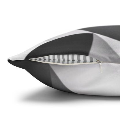 Abstract black and white wave design square pillowcase by Printify, perfect for modern home decor.
