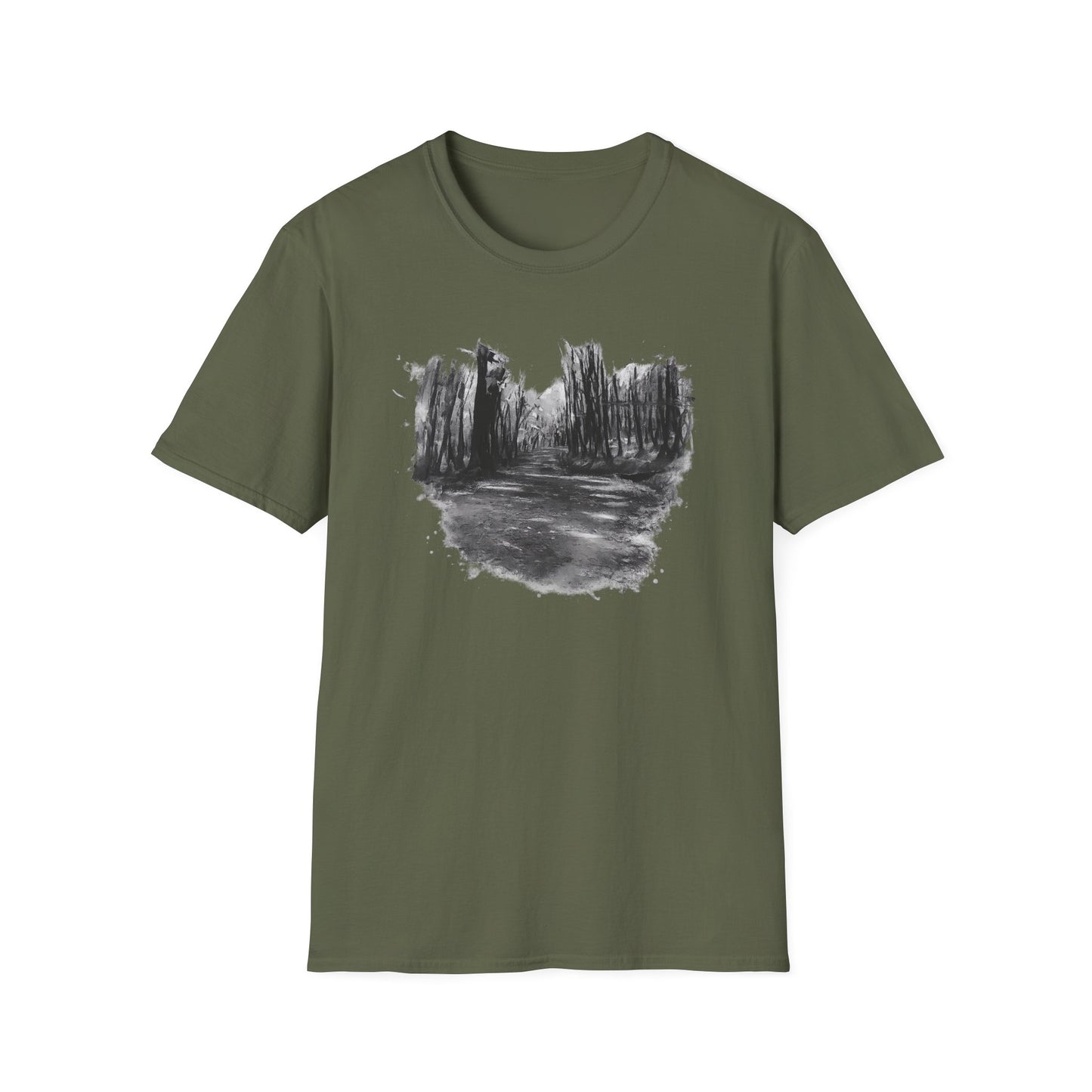 Minimalist Nature-Inspired Unisex Softstyle T-Shirt, Casual Wear, Everyday Style, Gift for Nature Lovers, Eco-Friendly Fashion