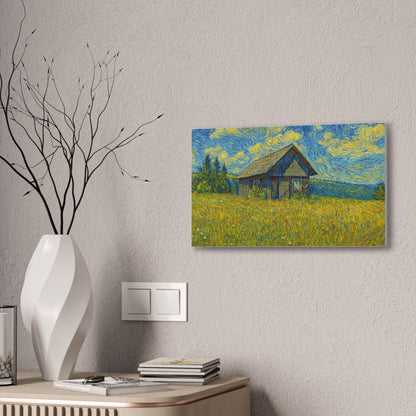 Starry Field Barn Canvas Print