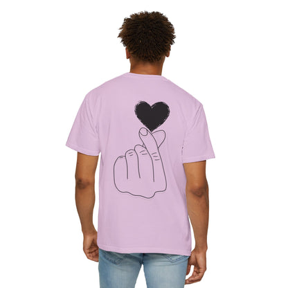 Unisex Garment-Dyed T-Shirt with Heart Design | Casual Trendy Wear for All Occasions