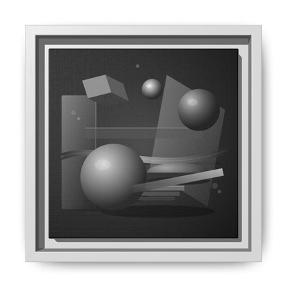 Monochrome Geometric Spheres Canvas Framed Wall Art | Matte Print