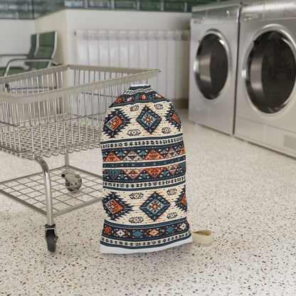 Boho Tribal Print Laundry Bag — Cotton Drawstring Laundry Tote