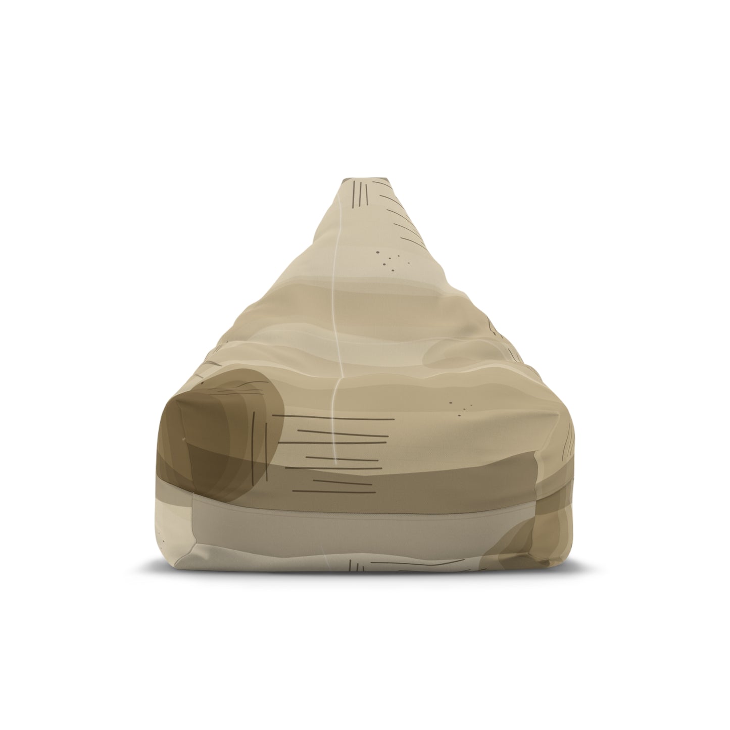 Abstract Neutral Tan Geometric Bean Bag Chair Cover | Modern Desert Tones - TRV