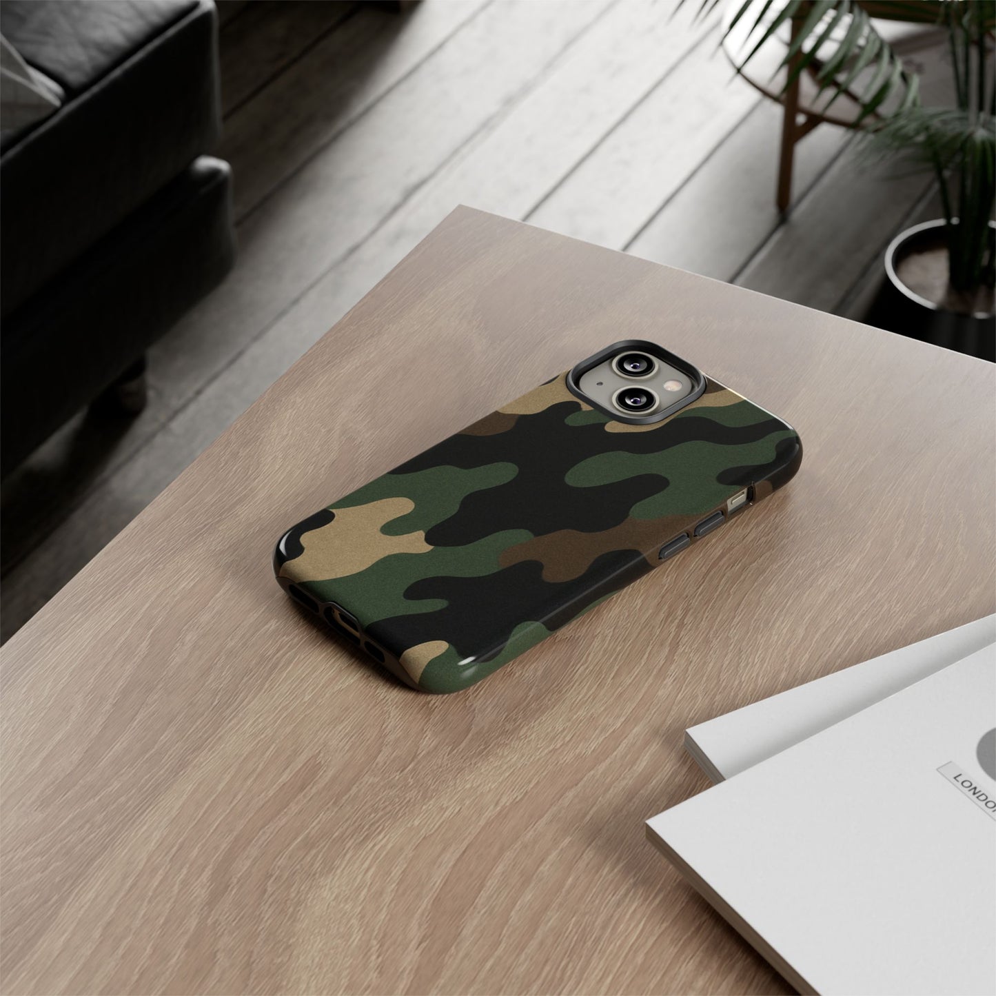 Camouflage Phone Case, Tough Phone Cover, Military Style Accessory, Protective Case for Men, Gifts for Soldiers - TRV