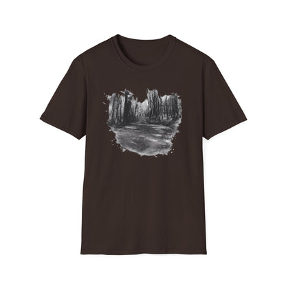 Minimalist Nature-Inspired Unisex Softstyle T-Shirt, Casual Wear, Everyday Style, Gift for Nature Lovers, Eco-Friendly Fashion