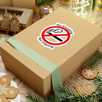 No Smoking No Vaping Sticker — Kiss-Cut No Smoking / Vaping Decal for Laptops, Water Bottles & Public Spaces