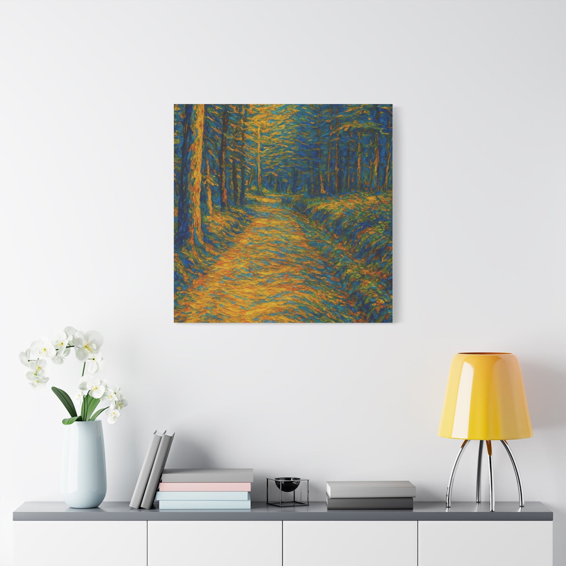Van Gogh Style Forest Canvas Art | Nature Wall Decor, Home Office Accent, Gift for Nature Lovers, Gallery Wrapped, Living Room Wall Art - TRV
