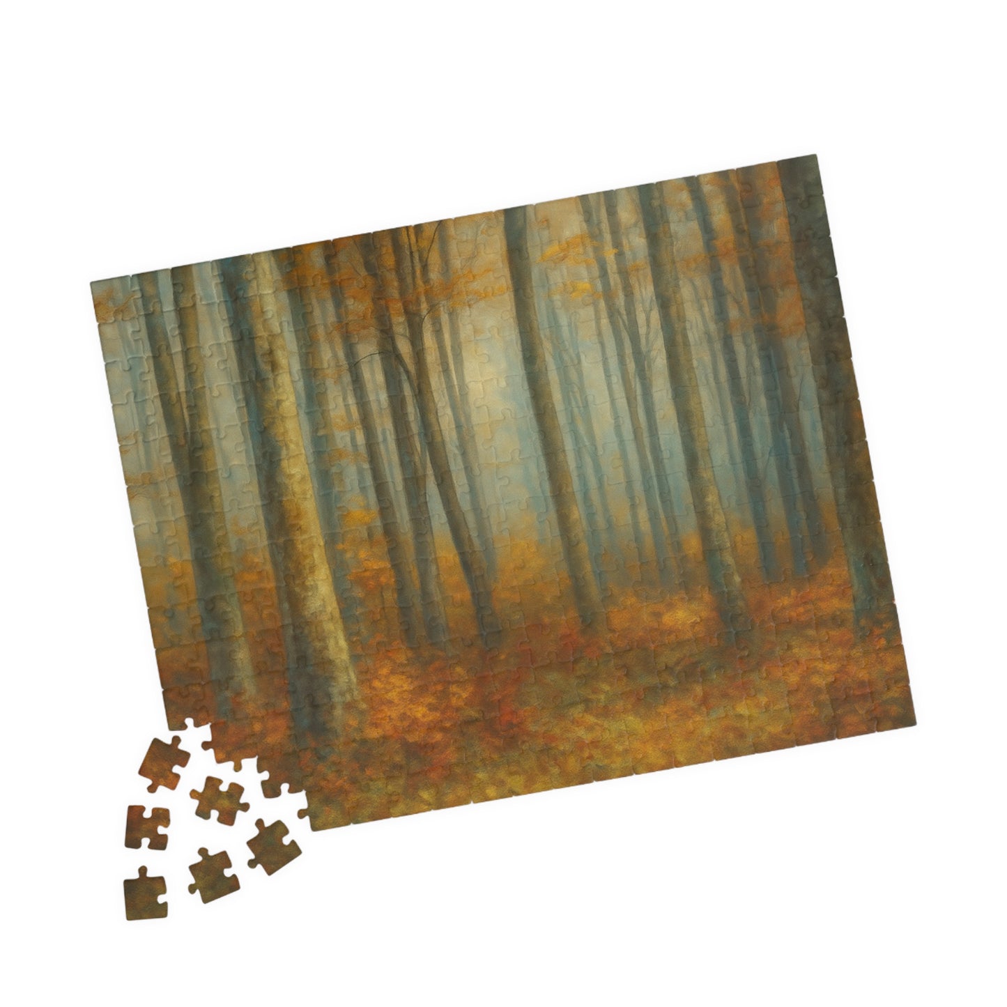 Misty Autumn Forest Puzzle | Woodland Trees Jigsaw - TRV