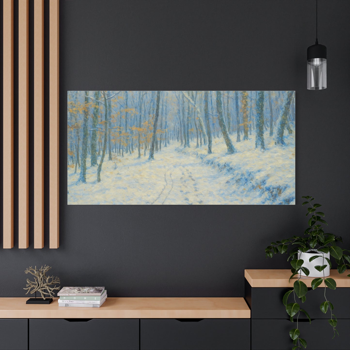 Winter Wonderland Canvas Art, Stretched Canvas Wall Decor, Home Decor, Art for Living Room, Gift for Nature Lovers, Cozy Winter Vibes - TRV