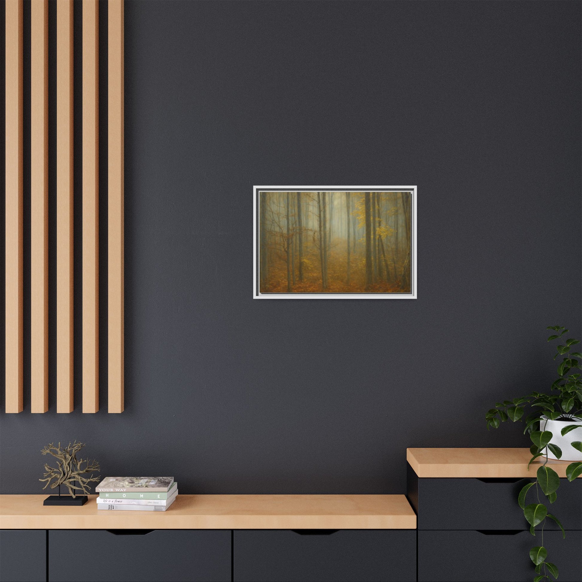 Framed Matte Canvas Art | Serenity in the Forest | Nature Wall Decor, Home Gallery, Cozy Living Room, Gift for Nature Lovers - TRV